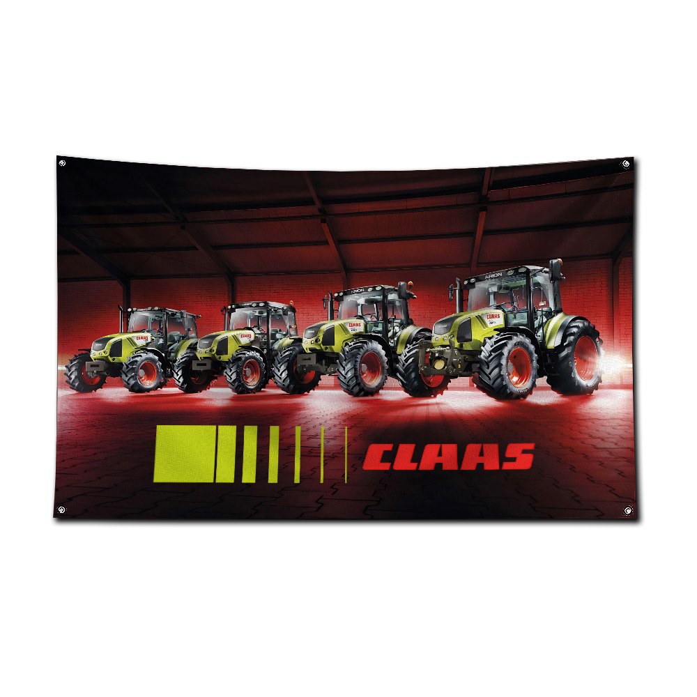 Farming Agriculture Logo - Bandeira de Trator e Colheitadeira, Bandeira