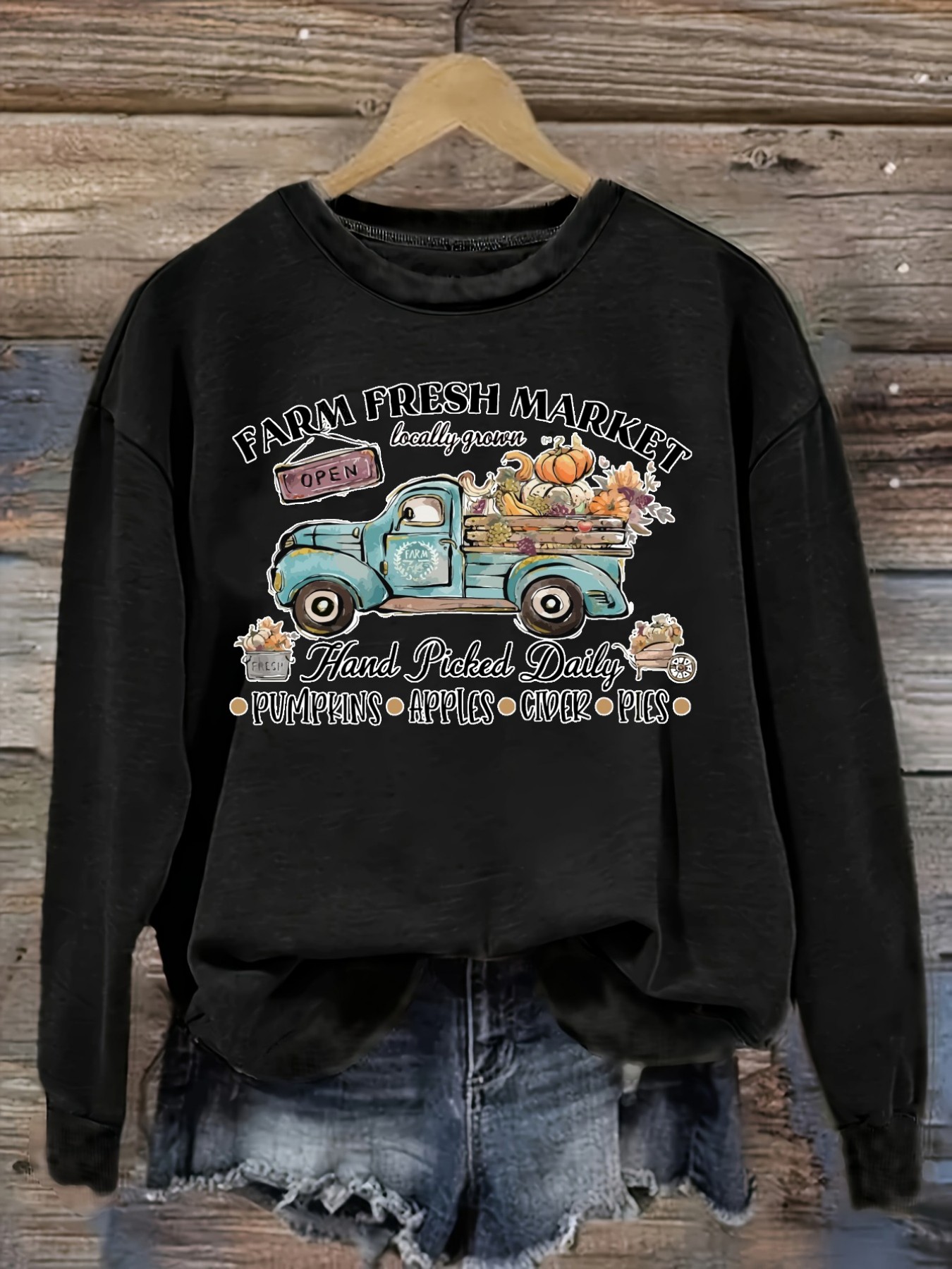 Farming A - Camiseta Feminina Casual de Manga Longa