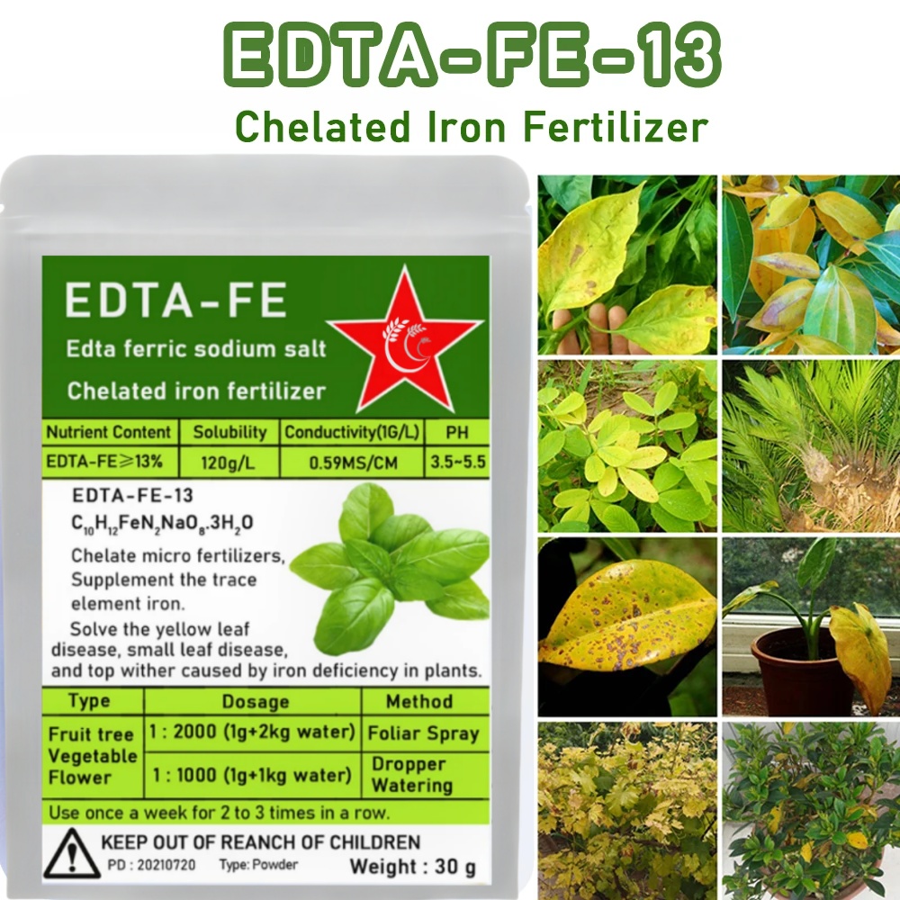 Plant Growth Regulator - Fertilizante de ferro quelado Edta-fe-13, 30g,