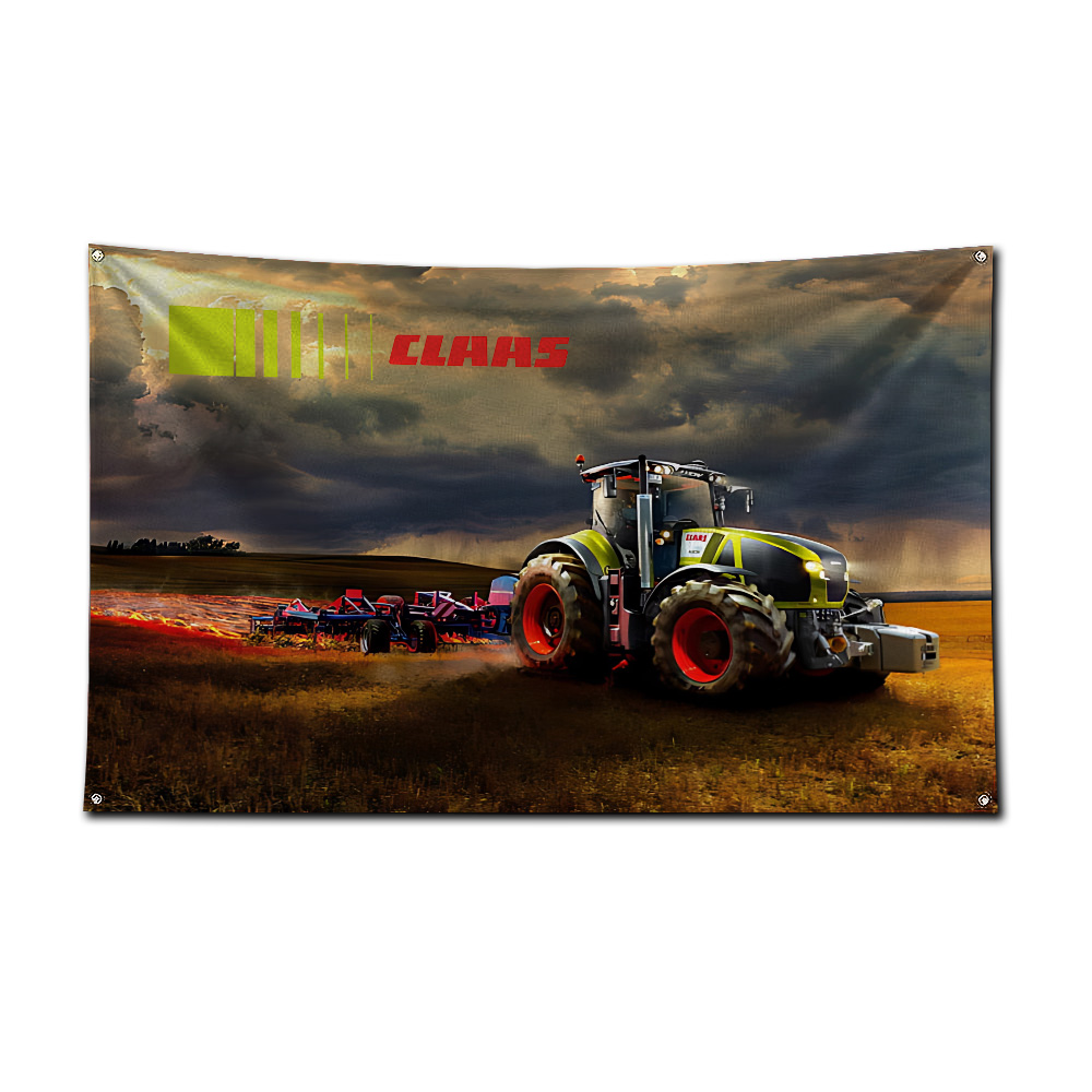 Bandeira de Trator e Colheitad - Farming Agriculture Logo avaliação e preço