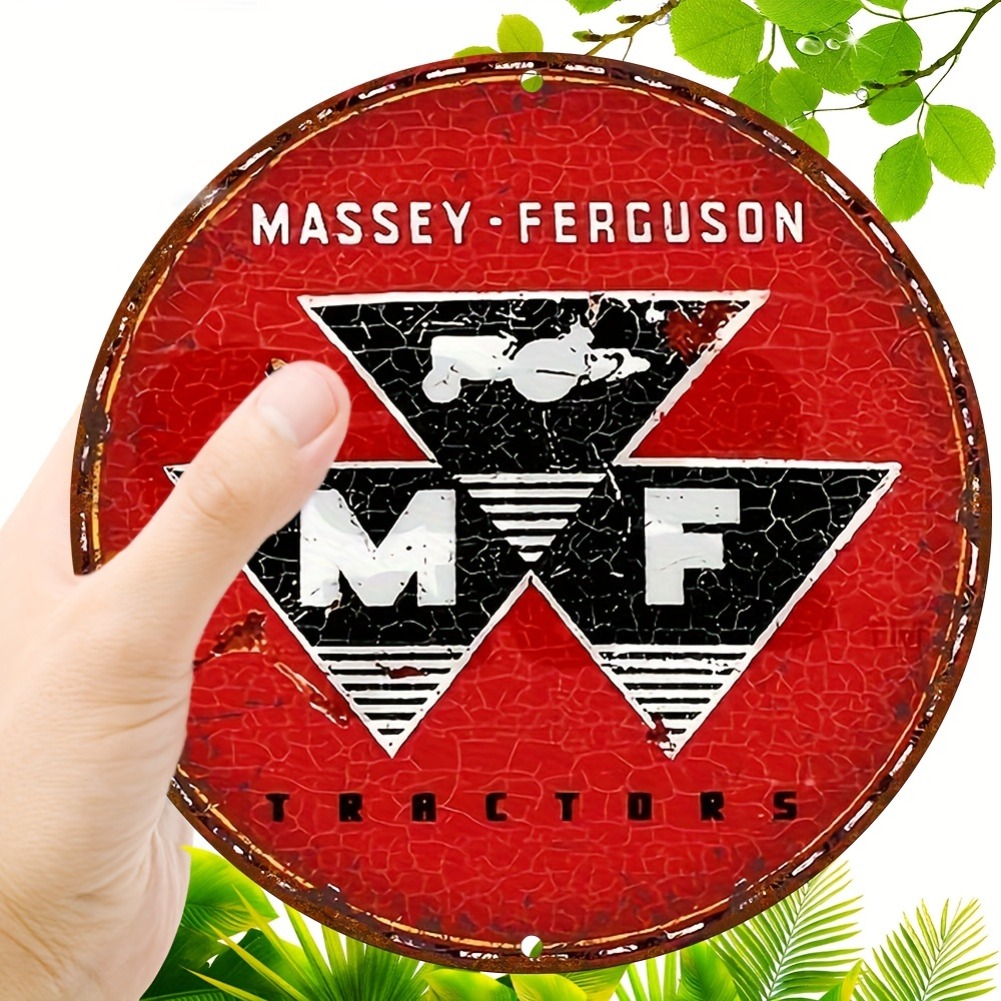 Placa de Metal Redonda Vintage - Farming Agriculture Logo avaliação e preço